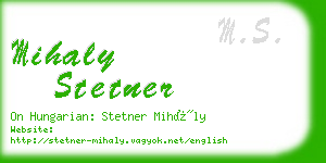 mihaly stetner business card